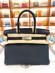 全新 Hermes Birkin 30 黑色  銀扣 Togo 手挽袋