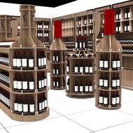 moisture-proof☫□Shangchao Red Wine Display Rack Liquor Wine Display Cabinet Creative Wine Cabinet Tobacco Wine Tea Disp