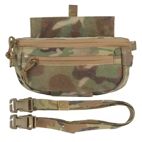 Tactical Plate Carrier Airsoft Hunting Vest Abdominal Drop Pouch Shoulder Bag Dual-Purpose for V5 JP