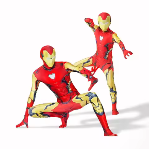 Adult Iron Man Cosplay Bodysuit Jumpsuit The Avengers Superhero Spiderman Halloween Carnival Party M