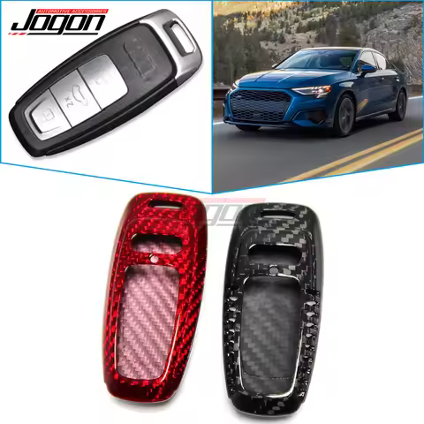 Real Carbon Fiber Remote Fold Key Case Shell Cover For Audi A3 S3 RS3 8Y A6 S6 RS6 C8 Q8 SQ8 RSQ8 A7