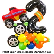 BLAZE MONSTER Balloon Package STAND NUMBER A Blaze Monster Birthday Decoration/