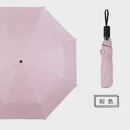 CS22 黑膠抗UV晴雨自動收開兩用折疊傘5色(8骨雨傘/自動折傘) 粉色