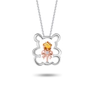 SK Jewellery Flower For You Teddy Bear 10K White Gold Pendant