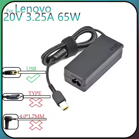 20V 3.25A 65W AC Power Adapter Laptop Charger For Lenovo X1 Carbon E431 E531 S431 T440s T440 X230s X