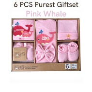 Shears Baby Gift Set Purest 6PCS Clothing Set Pink Whale