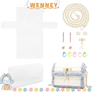 WEY Bag Mesh Grid Set, Plastic Handmade Knitting Plastic Mesh Kit, White Mesh Plastic Canvas