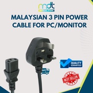 Malaysian 3 Pin Power Plug For PC Monitor Laptop Notebook 3 Pin Power Plug Supports All Adaptors Mal