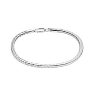 Solid 925 Sterling Silver Italian 3MM Snake Chain Bracelet for Women Men, Charm Bracelets, Made in I