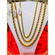 Emas 916 Tulen Rantai Leher Design Guang Qian Chuan 916 Emas Gold Necklace 60cm Panjang