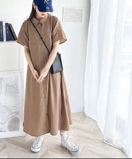 全新日本 CLASSICAL ELF 駝啡色口袋腰帶連身裙 外套 (官網同步) ON SALES$158 全場現貨
