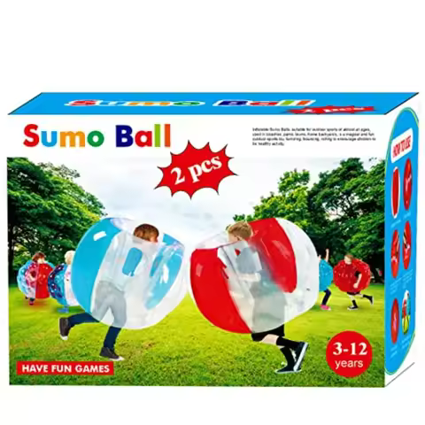 2 Pack Inflatable Sumo Balls for and Adults Outdoor Bumper Balls 3ft Red+Blue Summer Yard Play Equip