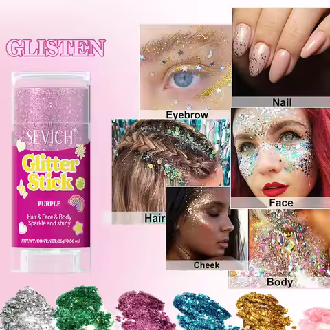 Eye Glitter Nail Hair Body Face Gel Multifunctional Makeup Decoration No Glue Cosmetic Hair Glitter 