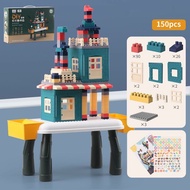 Kids Block Table Set Lego Puzzle Toys Building Toy Organizer Containers Education Building Blocks