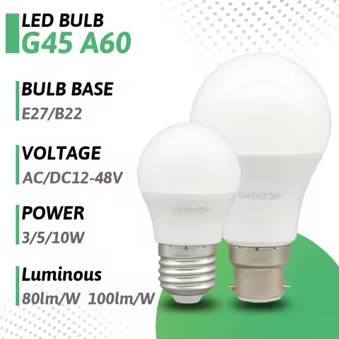 1-10PCS LED AC DC 12V 24V 48V Light Bulb E27 B22 Base Low Voltage Light Bulbs for Boat RV Shed Off G