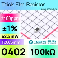 100k 0402 62.5mW ±1% SMD Thick Resistor 100kΩ FRC0402F1003TS FOJAN
