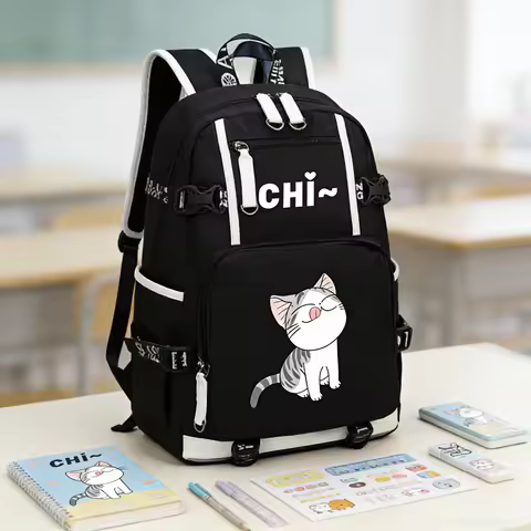 Kawaii Cat Women Backpack Chi's Sweet Home Cute Backpack Chi Cat Canvas School Bags Mochila Feminina