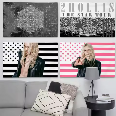 2hollis-s Singer Flag Suitable For Birthday Parties Living Room Bedroom And Outdoor Camping Decorati