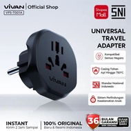 VIVAN VPS-T001A EU Travel Adapter Black Universal Safety Socket Official Warranty