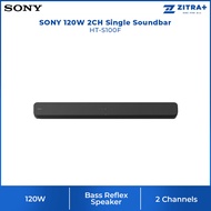 SONY 120W 2CH Single Soundbar HT-S100F | USB | 2 Channels | HDMI | Bluetooth 4.2 | Voice Mode | Night Mode | Soundbar with 1 Year Warranty