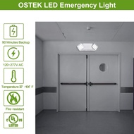 OSTEK LED Emergency Lights with Two Dual Adjustable Heads, Commercial Battery Backup Emergency Exit 