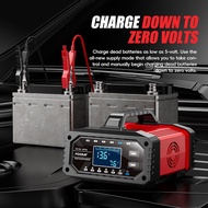 [szluzhen3gv] High Power Car Battery Maintainer Portable Fast Charger with LCD for Lead AGM GEL EFB 
