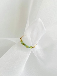 橄欖石與串珠戒指 / 能量石 / 14KGF / 天然石 /寶石 / 橄欖石 / 戒指