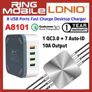 LDNIO A8101 8 USB Ports 10A Output QC3.0 Fast Charge Desktop Charger