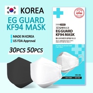 ★30P/50P SET★ KF94 EG GUARD KOREA Medical Face Mask / FDA Approved / Dust Medical Mask (Black/White) Made in KOREA