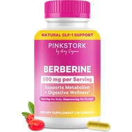 Pink Stork Berberine 500mg - Nature's GLP-1 Supplement - Daily AMPK Metabolic Activator - 500-1000 m