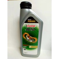 100% ORIGINAL CASTROL ACTIV 2T/4T 20W-40 15W-50 SLIVER MINYAK 2T/4T MINYAK HITAM CASTROL ACTIV 1LITE