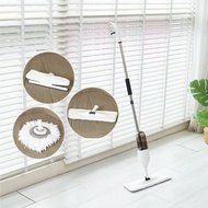 乾濕兩用噴霧拖把3件組(平板拖布+棉線拖把頭+刮板棉布2合1)