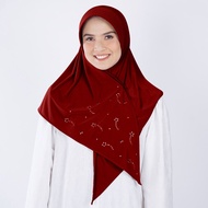 Elzatta Hijab Jilbab Kerudung Bergo Instan Jersey Spandex Aksen Manik-Manik Alya SW Saskia