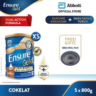 Ensure Gold HMB Cokelat 800 g x5 - Nutrisi Dewasa Rendah Laktosa