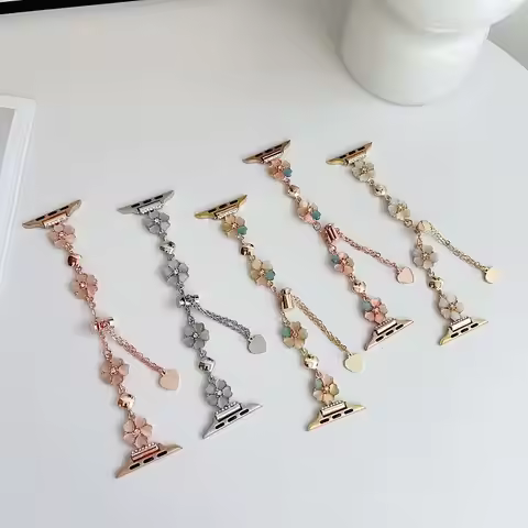 Jewelry Flower Watch Band for Apple Watch Strap 49 46 45 44 42 41 40 38mm Adjustable Strap Dressy Br