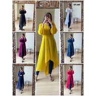 EF-1601~S To 3XL- Designer Georgette Balloon Sleeve Kurti