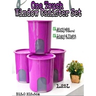 TUPPERWARE ONE TOUCH WINDOW CANISTER SET