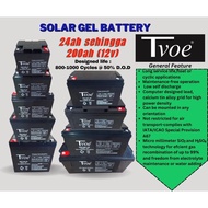 Solar Gel Battery Tvoe / Pagar Elektrik (24ah/33ah/38ah/55ah/65ah)