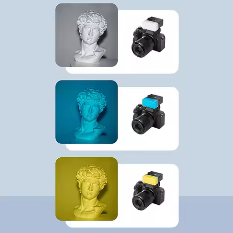 One Piece Miniature Flash Soft Light Box for Godox IT30PRO Flash Camera, White Yellow Blue