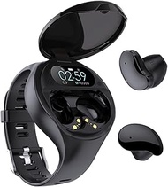2 in 1 Smart Watch, TWS Bluetooth Headphones Smart Bracelet, Fitness Tracker, Heart Rate Blood Pressure Sleep Monitor Women Men Sports Smart Bracelet for Android and iOS (Black)