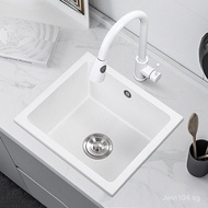Dishwashing Bar Counter White Basin Vegetable Washing Square Island Quartz Large and Small Sink Coun