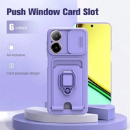 Realme Note60 NarzoN63 Wallet Card Slot Stand Holder Slide Camera Cover TPU Phone Case For Realme Na