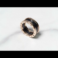 BVLGARI B.ZERO1 黑陶瓷玫瑰金單環戒指 51號