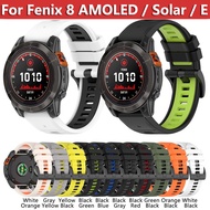 20mm / 22mm / 26mm Watch Strap For Garmin Fenix 8 E AMOLED Solar 43 47 51mm Quick Fit dual color rep