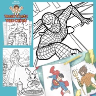 Set of 50 themed coloring pages kids activity set kids educational activity set
