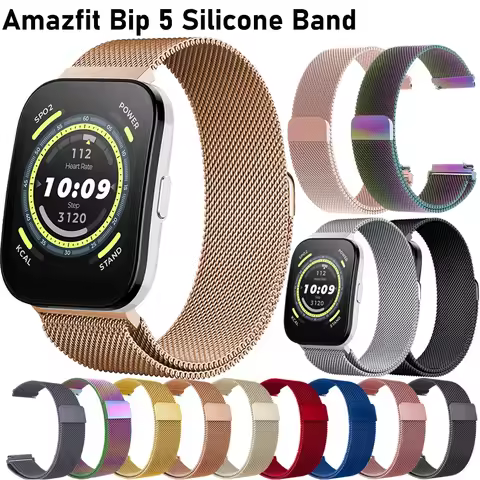 22mm Milanese Bip Loop 5 Strap for Amazfit Bip 5 Band Replacement Smaertwatch Wristband Bracelet Bel