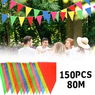 80m Festival flag Triangle colorful flag triangle decoration triangle bunting flag