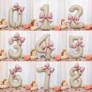 12.21 Birthday Bow Number 1 Balloon Girl First Birthday Party Scene Decoration Layout Goddess Atmosp