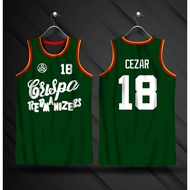 PBA RETRO JERSEY |  CRISPA REDMANIZERS GREEN CEZAR #18 | FULL SUBLIMATION