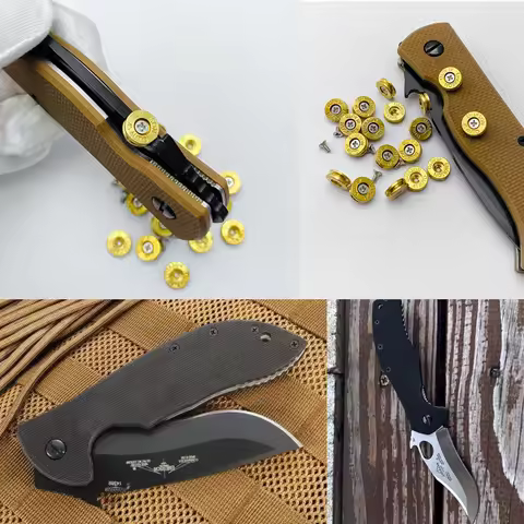 CNC Fold Knife Brass Thumb Pushed Stud Button Screw Rivet for Emerson Commander CQC7 Knives Replace 
